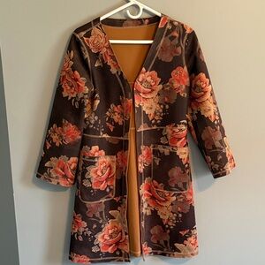 Solitaire Anthropologie Open Front Faux Suede Jacket